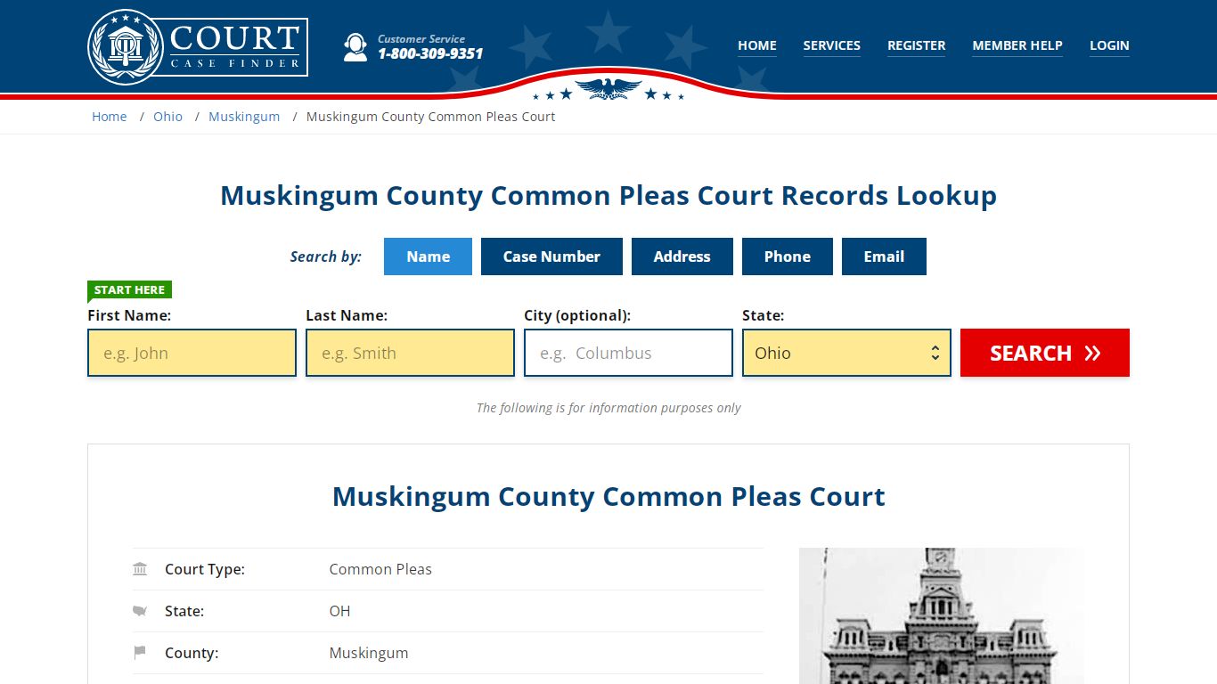 Muskingum County Common Pleas Court Records Lookup