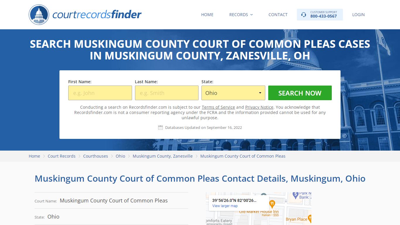 Muskingum County Court of Common Pleas Case Search - RecordsFinder